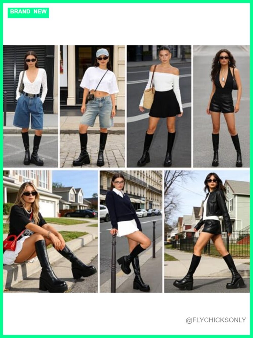 Elastic Knee High Platform Chunky Heel Sock Boots Zipper Round Toe Fashion - Picture 5 of 6